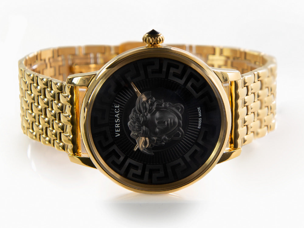 Montre à Quartz Versace Medusa Alchemy, PVD Or, Noir, 38 mm, VE6F00523