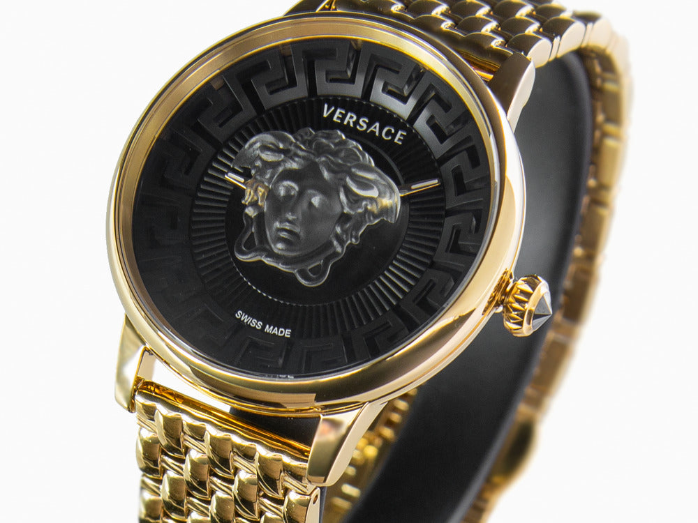 Montre à Quartz Versace Medusa Alchemy, PVD Or, Noir, 38 mm, VE6F00523