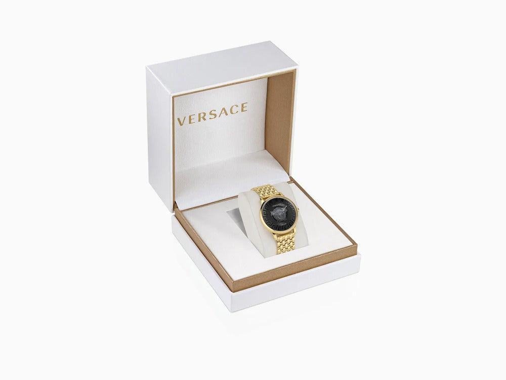 Montre à Quartz Versace Medusa Alchemy, PVD Or, Noir, 38 mm, VE6F00523