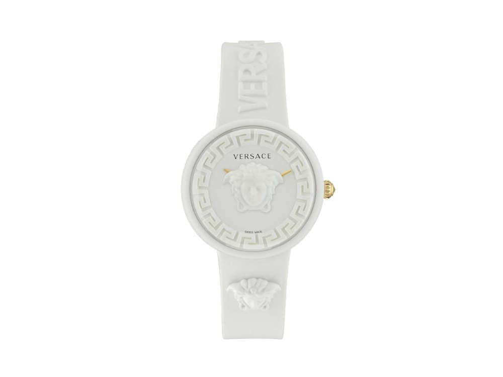 Montre à Quartz Versace Medusa Pop, Silicone, Blanc, 39 mm, VE6G00123