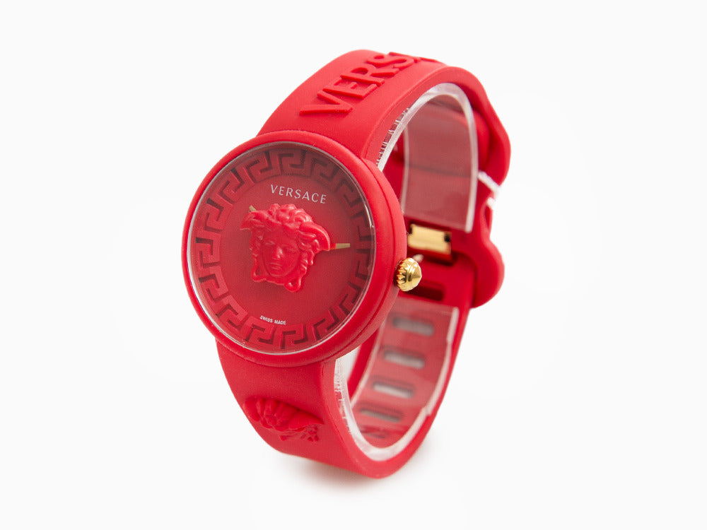 Montre à Quartz Versace Medusa Pop, Silicone, Rouge, 39 mm, VE6G00723