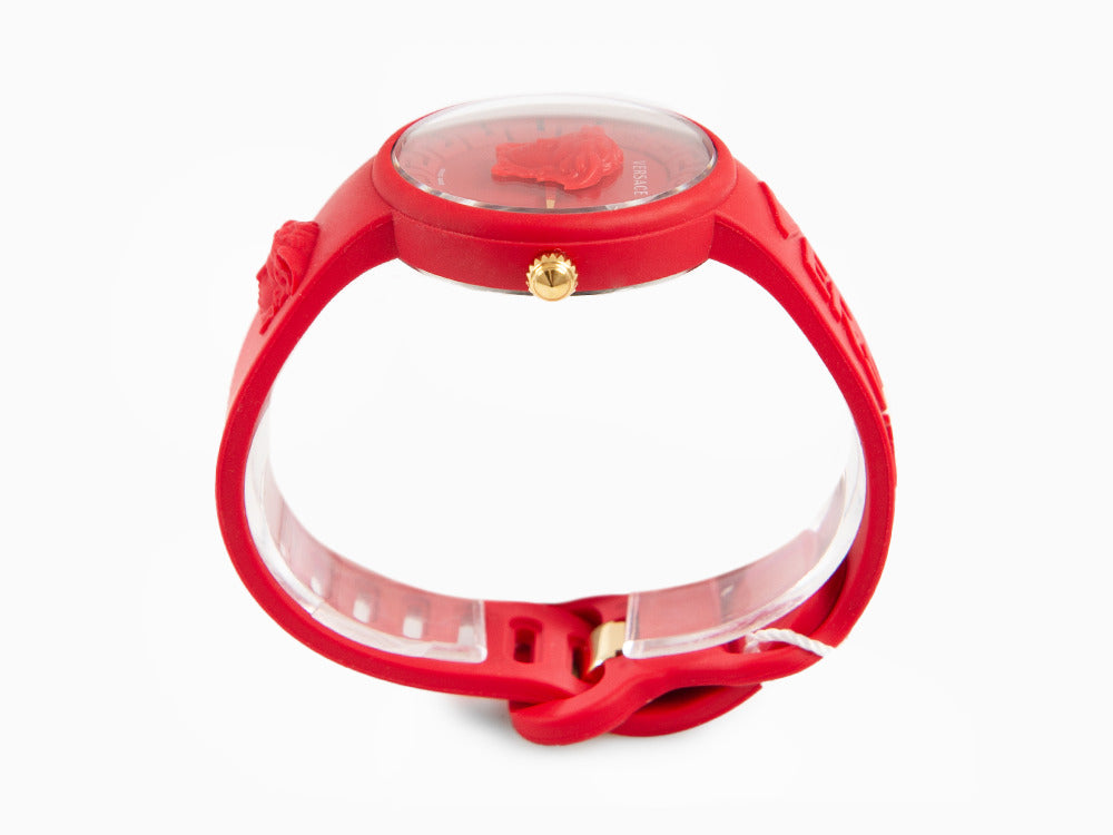 Montre à Quartz Versace Medusa Pop, Silicone, Rouge, 39 mm, VE6G00723