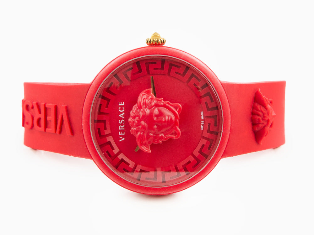 Montre à Quartz Versace Medusa Pop, Silicone, Rouge, 39 mm, VE6G00723