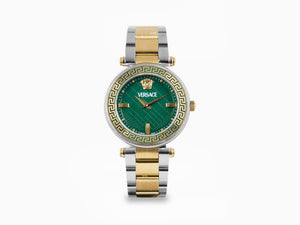 Montre à Quartz Versace Reve, PVD Or, Vert, 35 mm, Verre de saphir, VE8B00524