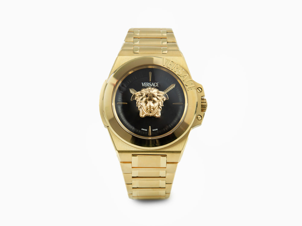 Montre à Quartz Versace HerA, PVD Or, Noir, 37 mm, Verre de saphir, VE8D00624