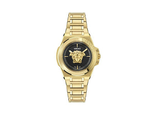 Montre à Quartz Versace HerA, PVD Or, Noir, 37 mm, Verre de saphir, VE8D00624