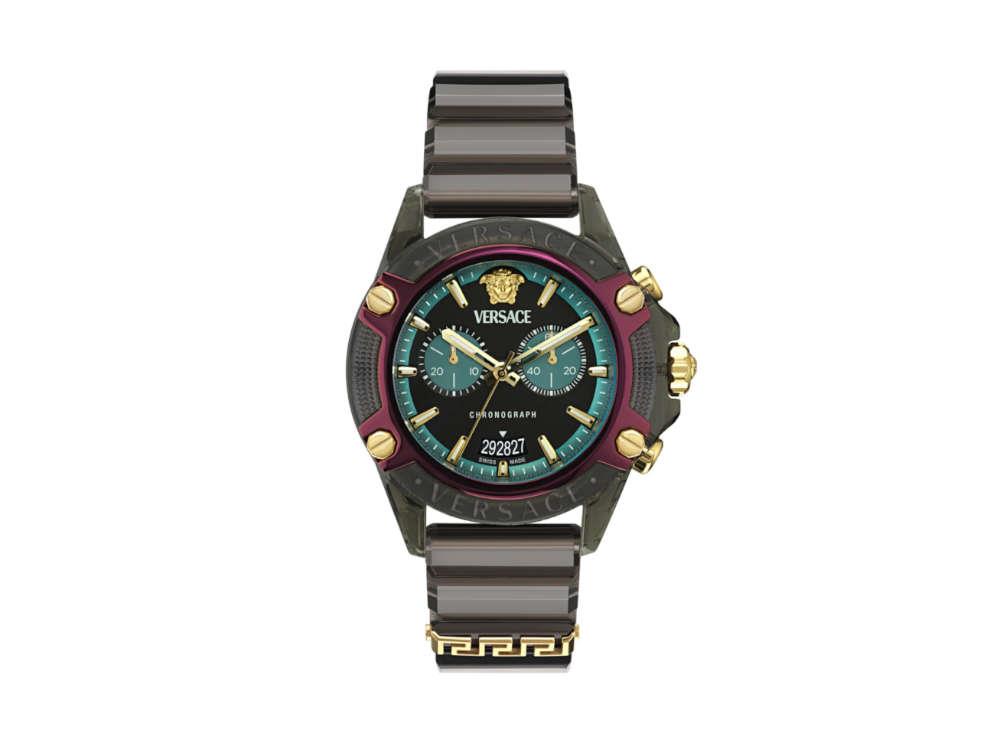 Montre à Quartz Versace Icon Active, Polycarbonate, Noir, 44 mm, VE8P00224