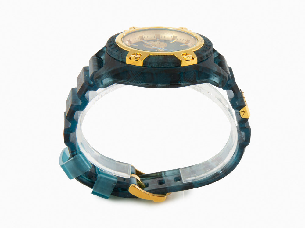 Montre à Quartz Versace Icon Active, Polycarbonate, Bleu, 44 mm, VE8P00324