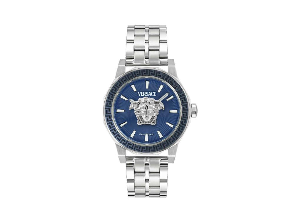 Montre à Quartz Versace Medusa Deco Gent, Acier Recyclé, Bleu, 43 mm, VE9I00324