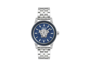 Montre à Quartz Versace Medusa Deco Gent, Acier Recyclé, Bleu, 43 mm, VE9I00324