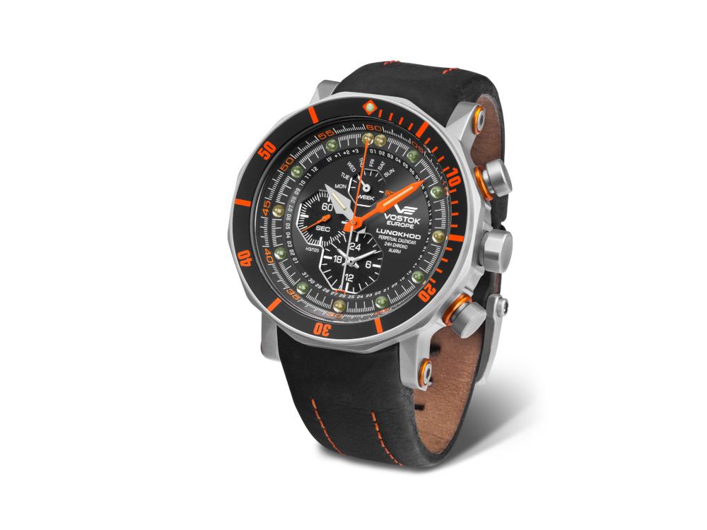 Montre à Quartz Vostok Europe Lunokhod-2, 49 mm, Tritium, Chrono, YM86-620A506