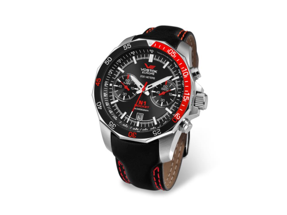 Montre à Quartz Vostok Europe Rocket N-1, Noir, 46 mm, Chrono, 6S21-2255295