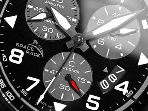 Montre à Quartz Vostok Europe Space Race, PVD, Noir, 46 mm, Chrono, 6S30-325C744