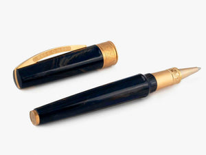 Roller Visconti Mirage Mythos Zeus, Résine injectée, Plaqué or, Bleu KP07-09-RB