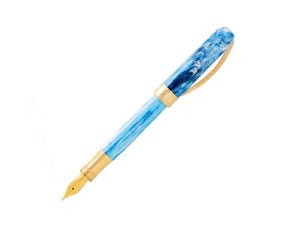 Stylo Plume Visconti Comedia Paradiso, Bleu, Plaqué or, KP10-51-FP