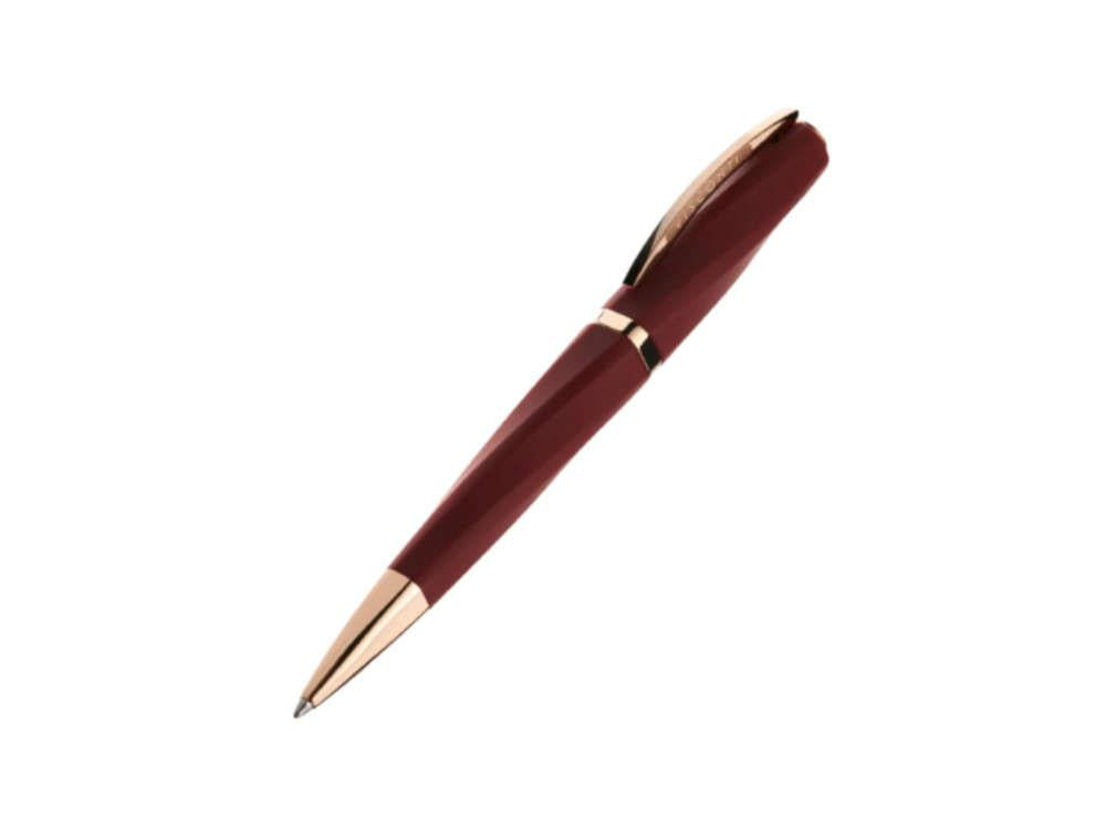 Stylo bille Visconti Divina Bordeaux Matte, Résine, PVD Or Rosé, KP18-14-BP