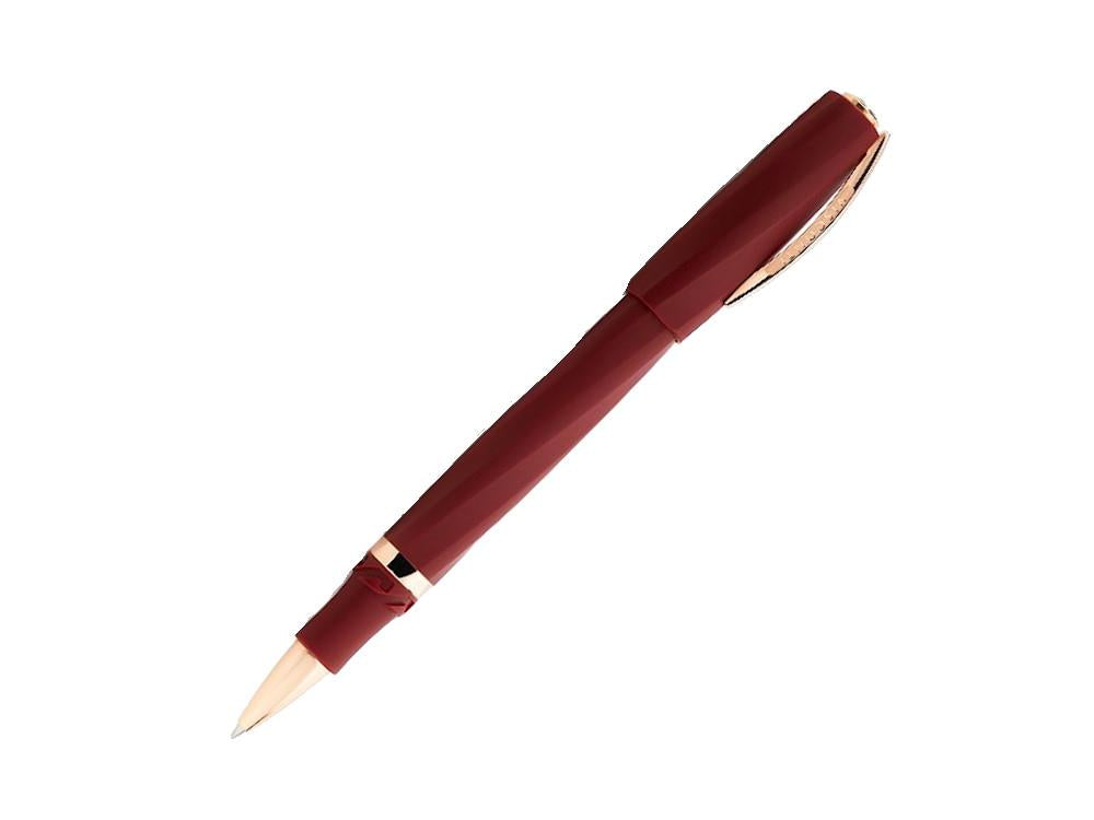 Roller Visconti Divina Bordeaux Matte, Résine, PVD Or Rosé, KP18-14-RB