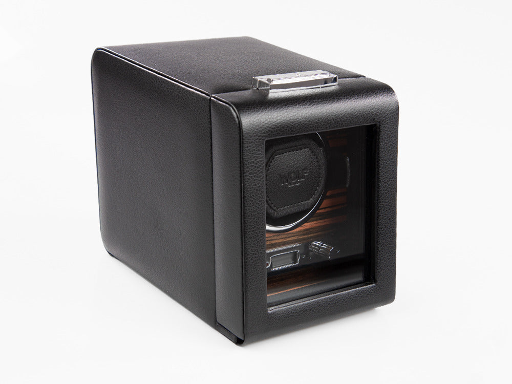 Remontoir WOLF Roadster, 1 Montre, Noir, Cuir Vegan, 457056