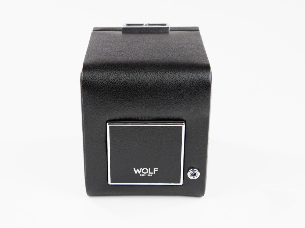 Remontoir WOLF Roadster, 1 Montre, Noir, Cuir Vegan, 457056