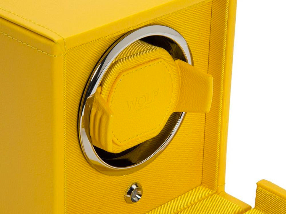 Remontoir WOLF Cub, 1 Montre, Jaune, Cuir Vegan, 461192
