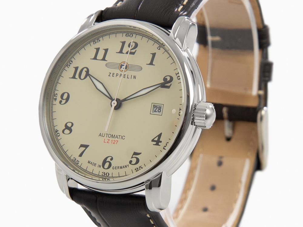 Montre Automatique Zeppelin LZ 127 Graf Zeppelin, Beige, 42 mm, Jour, 7656-5