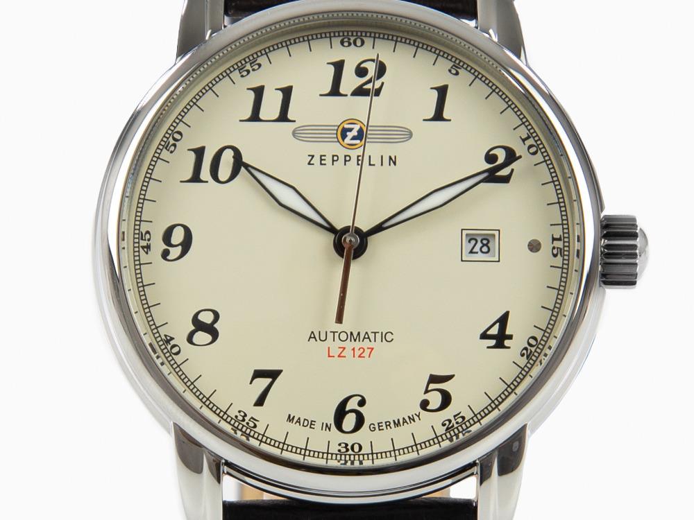 Montre Automatique Zeppelin LZ 127 Graf Zeppelin, Beige, 42 mm, Jour, 7656-5