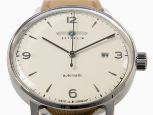 Montre Automatique Zeppelin LZ 129 Hindenburg, Beige, 40 mm, Jour, 8064-5n