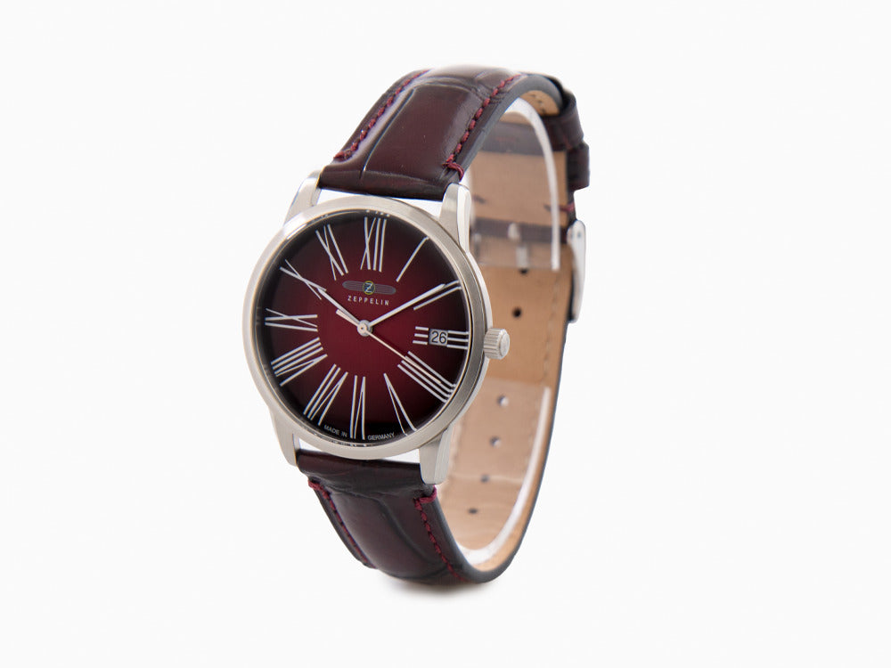 Montre à Quartz Zeppelin Flatline Lady, Bordeaux, 36 mm, 8345-5