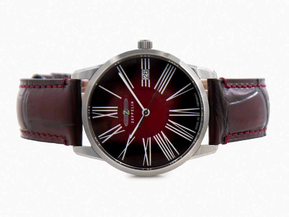 Montre à Quartz Zeppelin Flatline Lady, Bordeaux, 36 mm, 8345-5