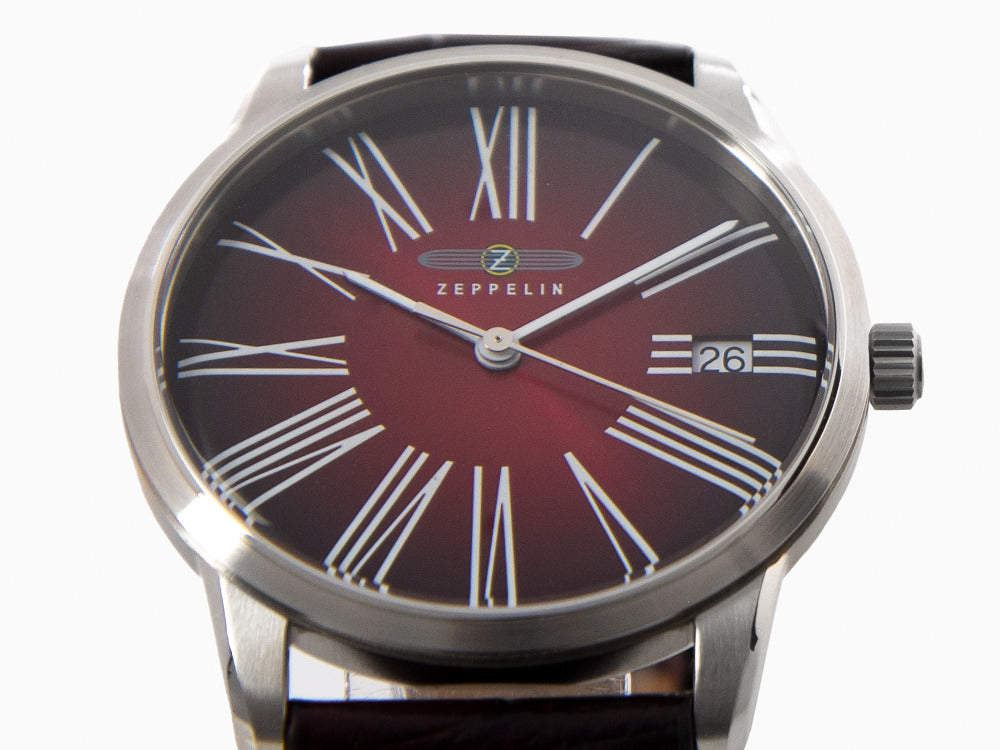 Montre à Quartz Zeppelin Flatline Lady, Bordeaux, 36 mm, 8345-5