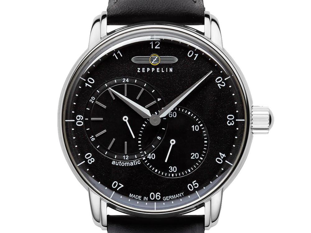 Montre Automatique Zeppelin Captain Line, Noir, 43 mm, Bracelet en cuir, 8662-2