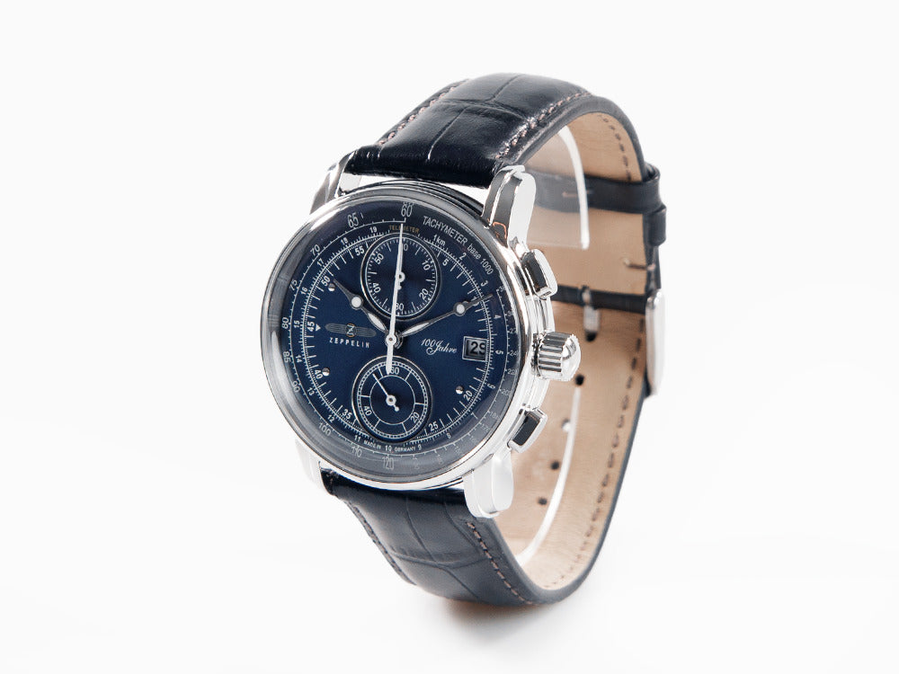 Montre à Quartz Zeppelin 100 Years Zeppelin Ed. 1, Bleu, 42 mm, Jour, 8670-3