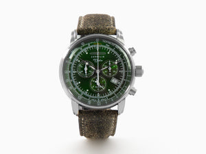 Montre à Quartz Zeppelin 100 Years Zeppelin Ed. 1, Vert, 42 mm, Jour, 8680-4