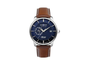 Montre Automatique Zeppelin Atlantic, Bleu, 41 mm, Jour, Bracelet cuir, 8470-3