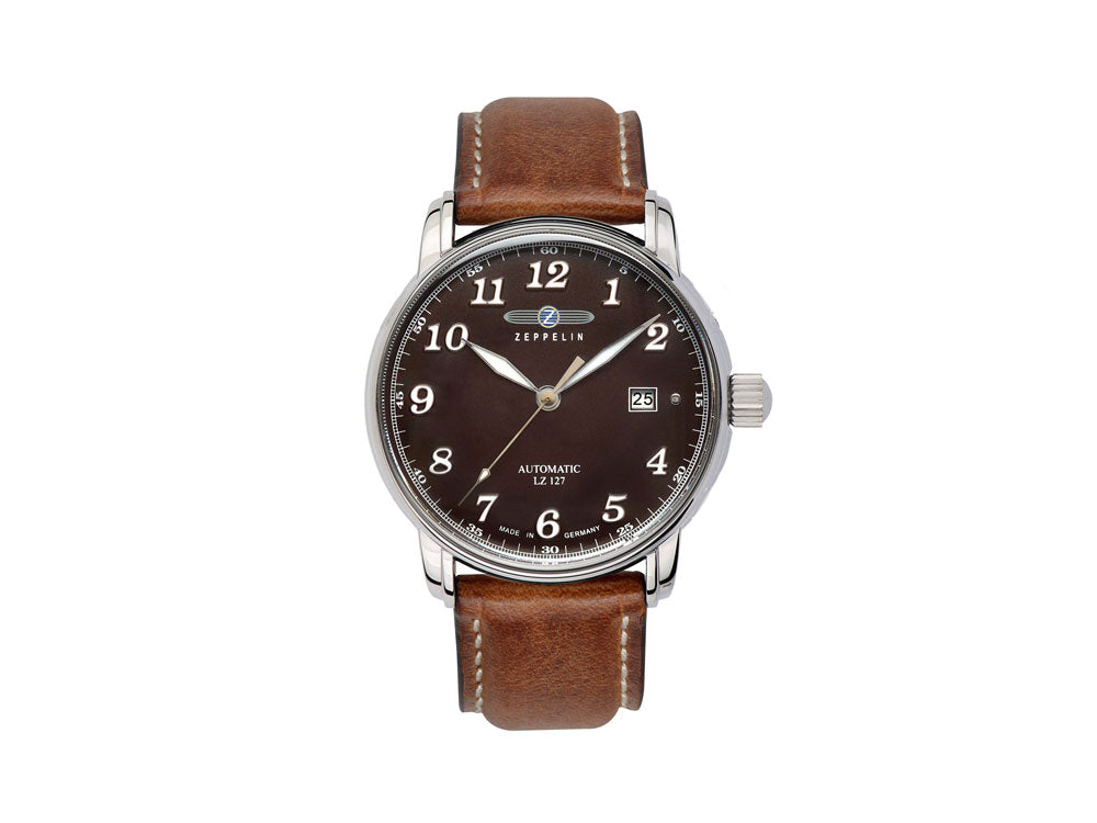 Montre Automatique Zeppelin LZ 127 Graf Zeppelin, Marron, 40 mm, Jour, 8656-3