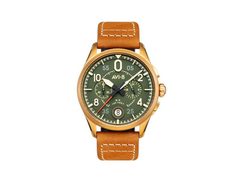 Montre Quartz AVI 8 Spitfire Lock Chronograph Bronze Green 42