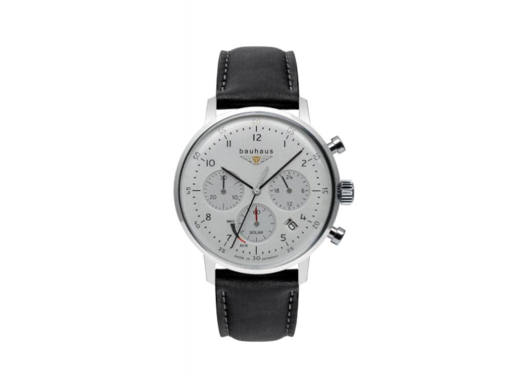 Montre à Quartz Bauhaus Solar Chronograph, Blanc, 41 mm, 2086-1