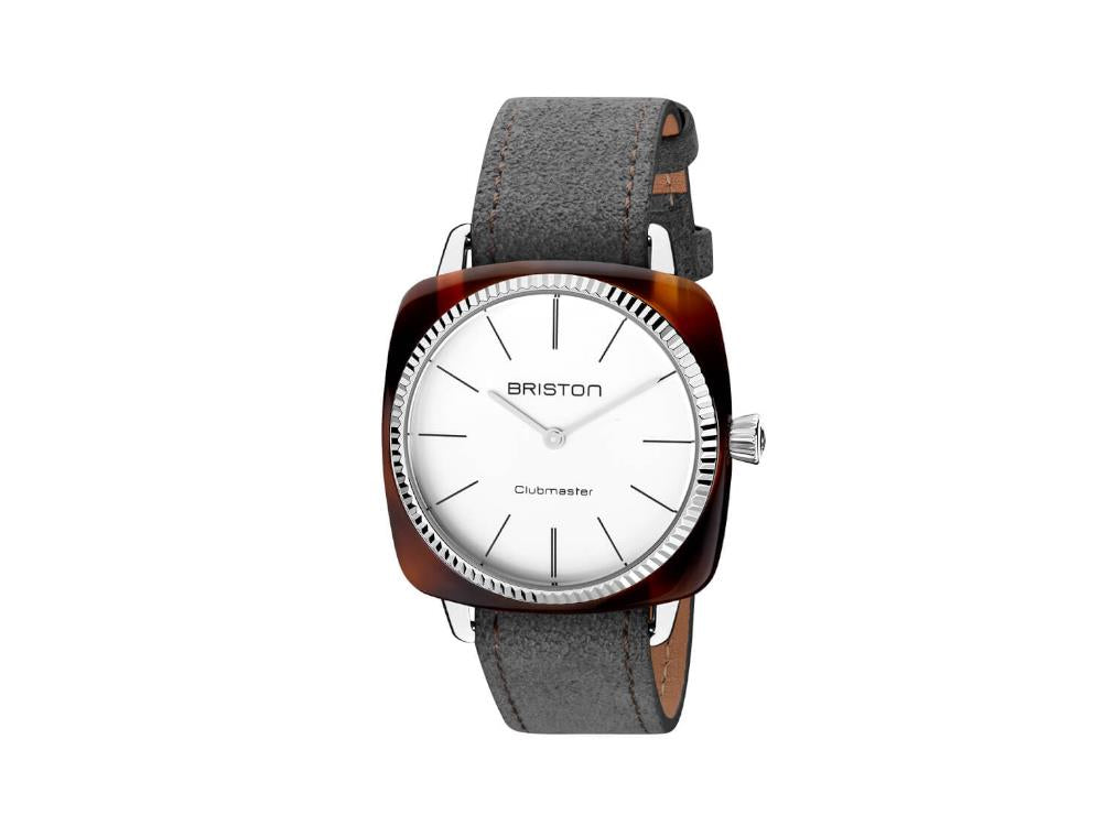 Montre à Quartz Briston Clubmaster Elegant, Blanc, 37 mm, 22937.SA.T.2.LNT