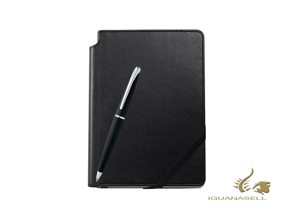 Set  Cross Stylo bille Noir de Basalt Noir ATX & Cahier Noir, 882-3/1M