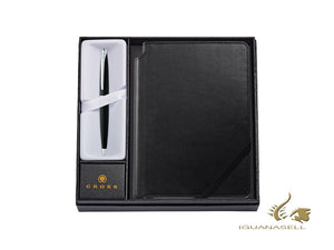 Set  Cross Stylo bille Noir de Basalt Noir ATX & Cahier Noir, 882-3/1M