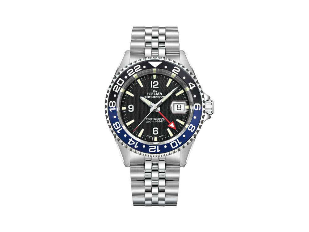 Montre à Quartz Delma Diver Santiago GMT, Bleu, 43 mm, 20 atm, 41701.648.6.044