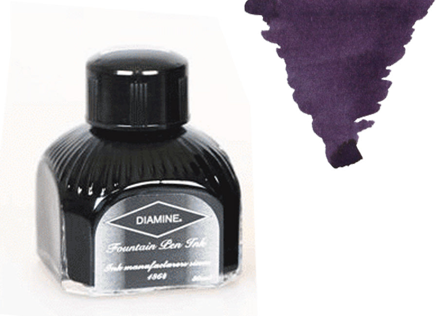 Encrier Diamine, 80ml., Damson, Bouteille en verre italien