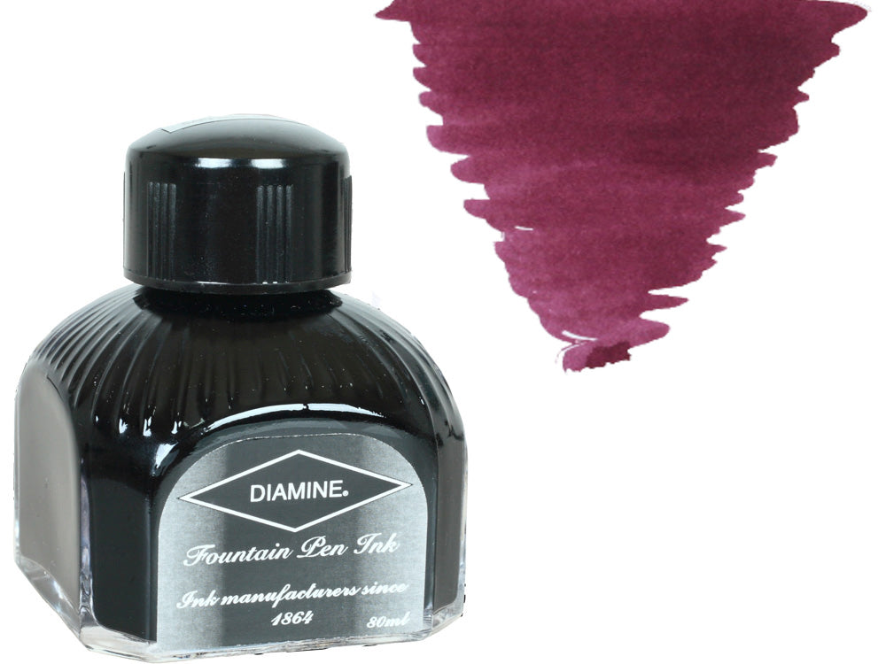 Encrier Diamine, 80ml., Merlot, Bouteille en verre italien