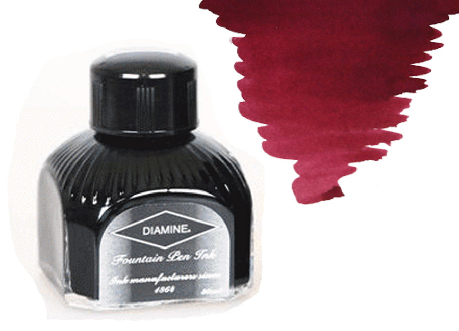 Encrier Diamine, 80ml., Syrah, Bouteille en verre italien