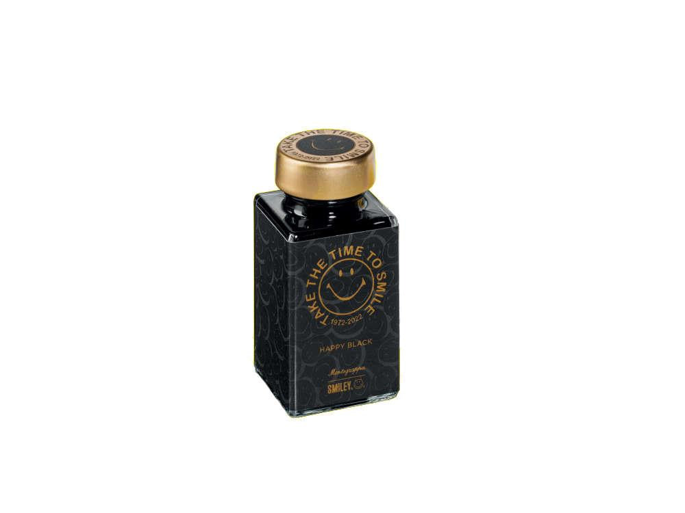 Encrier Montegrappa Smiley Happy Black, Noir, Verre, 50ml IA2EBZIC