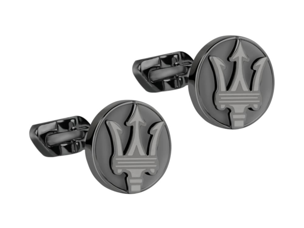 Boutons de Manchette Maserati Gioielli, Acier, Noir, JM418ANK10