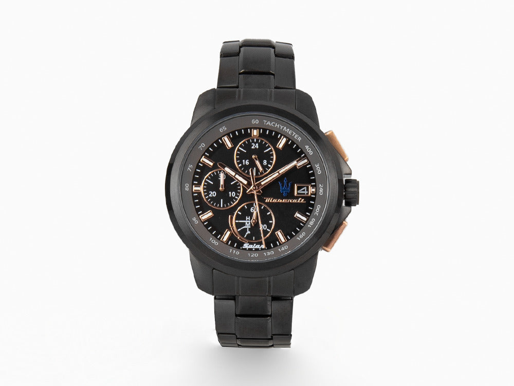 Montre à Quartz Maserati Successo, PVD Gun Metal, Noir, 44 mm, R8873645001