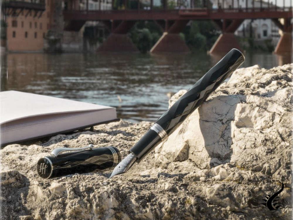 Stylo Plume Montegrappa Brenta, Résine, Acier Inoxydable, Noir, ISRBT-IC