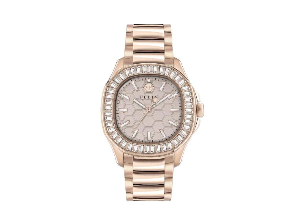 Montre à Quartz Philipp Plein Lady, PVD Or Rose, Taupe, 38 mm, PWTAA0723