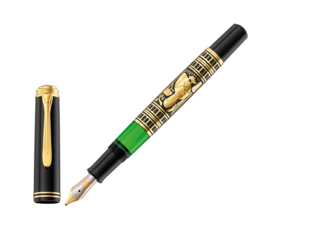 Plume stylo Pelikan Toledo M900, Or 18k, Rhodiée, 921387